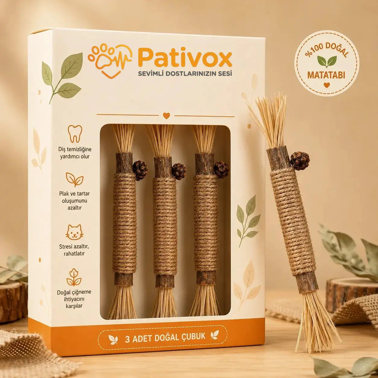 Doğal Matatabi Çiğneme Çubuğu PATİVOX