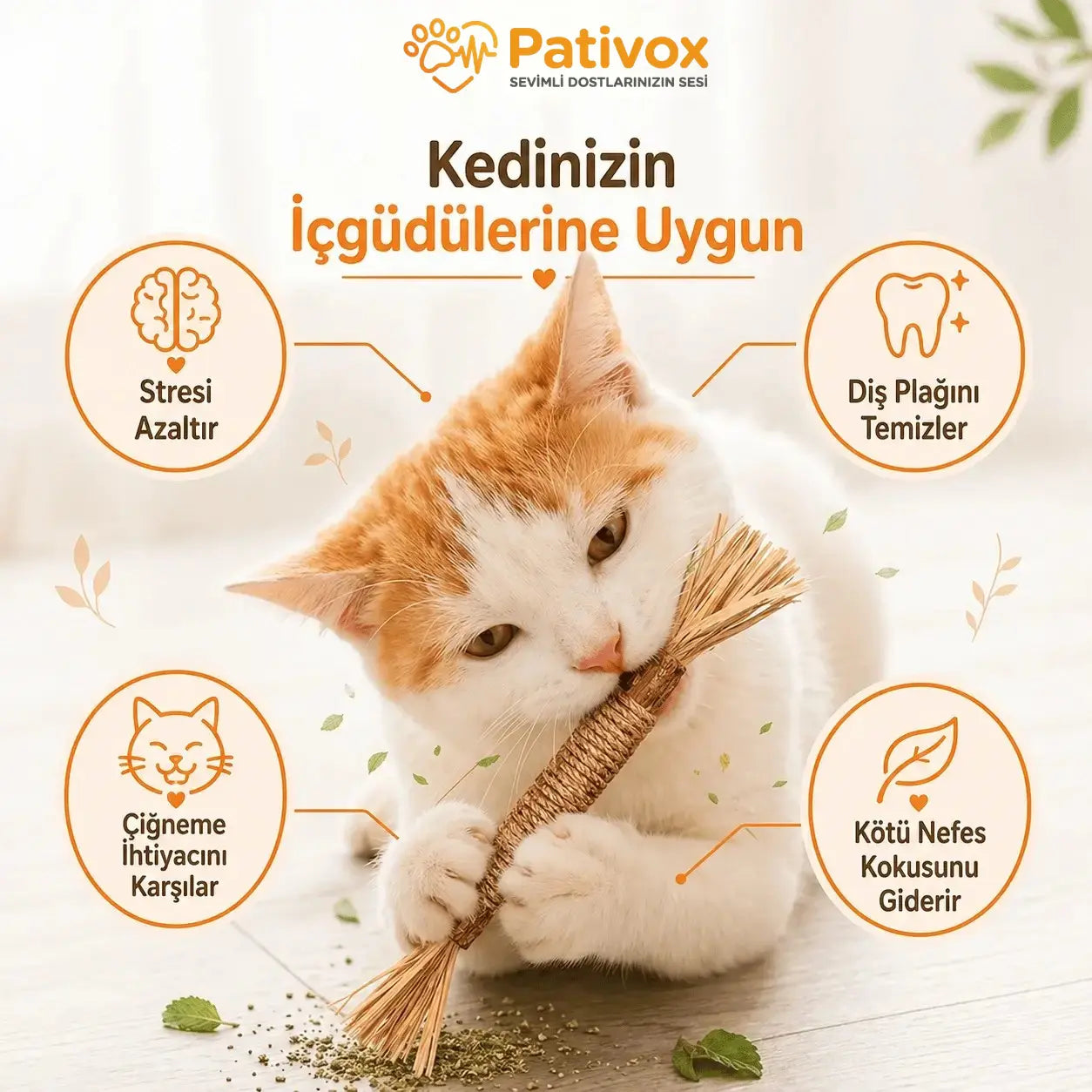 Doğal Matatabi Çiğneme Çubuğu PATİVOX